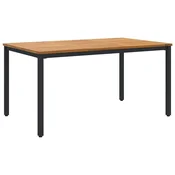 Vidaxl Zunanja miza Naravna in črna 150 x 90 x 75 cm