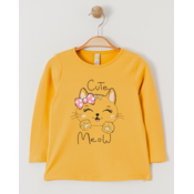 VIA GIRLS Majica za devojcice Cute Meow, Žuta