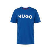 Pamucna majica HUGO za muškarce, boja: tirkizna, s tiskom