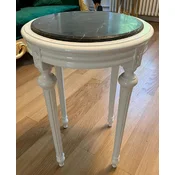 Casa Padrino baroque side table white/black - Handmade antique style table with marble top - Antique style furniture - Living room furniture in baroque style - Baroque furniture