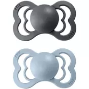 BIBS Supreme Natural Rubber 1 duda Iron/Baby Blue 2 kos