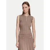 Guess Bluza W6YR24 Z0970 Temno bež Slim Fit