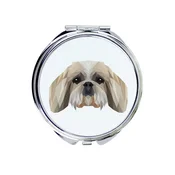 Shih Tzu, Shi tsu, Shi-Tzu, Szi-cu, Szitzu - ogledalo s fotografijo in geometrijskim napisom