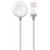EPICO USB polnilni kabel za Apple Watch 1,2 m - srebrna