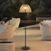 Lucande LED-sončna stoječa svetilka Eligio, bambus, O 39 cm, RGB - Podeželska hiša/Rustikalna - svetlo leseno, črno