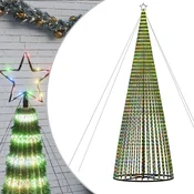 Vidaxl LED božično drevo 1544 LED barvita 500 cm