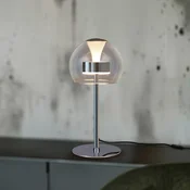 Trio Lighting LED namizna svetilka Flynt, višina 35 cm, krom barva, kovina, CCT - Dnevna soba/jedilnica - Sodobni - krom, prozoren