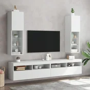 TV ormarici s LED svjetlima 2 kom bijeli 30,5 x 30 x 102 cm