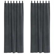 Vidaxl Zatemnitvene zavese 2 szt. Svetlo siva 140 x 260 cm Žamet