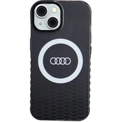 Audi IML Big Logo MagSafe Case iPhone 15 6.1 black hardcase AU-IMLMIP15-Q5/D2-BK (AU-IMLMIP15-Q5/D2-BK)