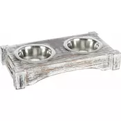 SET POSUDA METAL/DRVO 2x0,2l/10cm bela