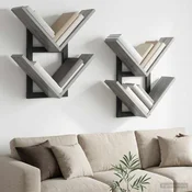 PrFloating Shelf 2 kos Siva Sonoma 43 x 15 x 47 cm