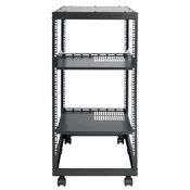 VEVOR Strežniški regal 20U odprta konstrukcija 58,5x101,6 cm nastavljiva globina črna