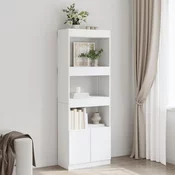 Vidaxl Visoka omara bela 63x33x180 cm inženirski les