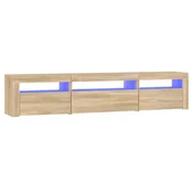 Vidaxl TV omarica z LED lučkami sonoma hrast 195x35x40 cm