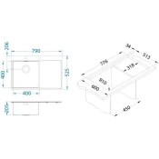 ALVEUS enojno pomivalno korito z odcejalnikom Pure UP 40-inox satin. leva izvedba (1123789)
