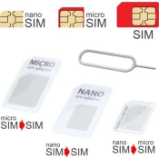 mobilNET SIM Adapter 3-v-1 (nanoSIM.microSIM.SIM) Bela