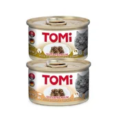 TOMI Cat konzerva za macke komadici u gelu - Curetina i spanac 85g