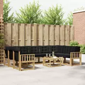 Set vanjskih sofa s jastukom 10 pcs Bijela i crna