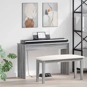vidaXL Stalak za klavijaturu Siva Sonoma 100 x 32 x 64 cm