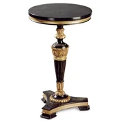 Casa Padrino luxury baroque side table antique black/antique gold/black - Magnificent solid wood table with marble top - Luxury furniture in baroque style - Baroque furniture - Made in Italy