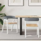 vidaXL Jedilni stoli 2 pcs Bela 54 x 57 x 73 cm Masivno gumijasto les