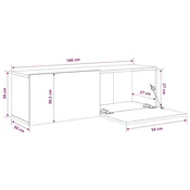 Zidni TV ormarici 2 kom hrast 100x30x30 cm konstruirano drvo