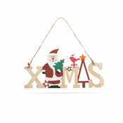 Lesena božična dekoracija viseča XMAS 17x9 cm