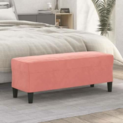 Vidaxl Klop roza 100x35x41 cm žamet