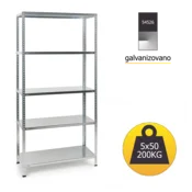 Polica metal-metal 170x75x30cm 5x50kg galva