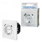 Logilink uzidna uticnica šuko, 1 USB-A, 1 USB-C