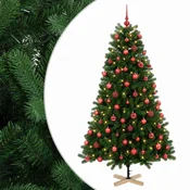 Vidaxl Umetna božična jelka z bučko 240 cm 300 LED Toplo bela PVC