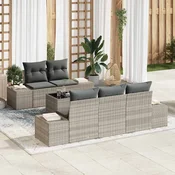 Sjedeća garnitura za vrt 6 kom. Svijetlo siva i tamno siva Svjetlosiva 239 x 62 x 69 cm
