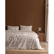 Madame Coco Set Posteljine Feuille, 4 komada, 200x220cm, Bež-beli