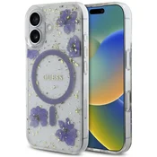 1 to 3 Ovitek Guess Case Magnetni Za Magsafe Iphone 16 Resin Flowers Bleščice