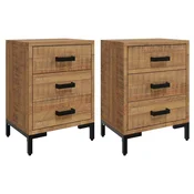 Vidaxl Nočna omarica 2 kosa 40x30x55 cm trdna borovina