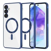 Ovitek Techsuit Luxury Crystal MagSafe za Samsung Galaxy A55 - temno moder