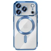 AVIZAR Ovitek za iPhone 17 Pro, združljiv z MagSafe, s kromiranim robom, Modra, (5000190516)