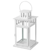 BORRBY Fenjer za top svecu, unutra/spolja bela, 28 cm