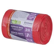 Vrečke za medicinske odpadke, DONAU EXPERT, LDPE, 35 l, 50 kosov, rdeče