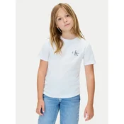 Calvin Klein Jeans Majica Chest Monologo IU0IU00719 Bela Regular Fit