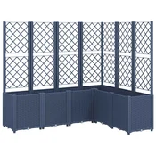 Vidaxl Cvetlično korito z oporno mrežo modro sivo 160x120x140 cm PP