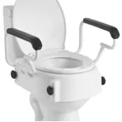 VEVOR Povišano WC sedežno mesto 560x485x375 mm nastavljiva višina z ročaji