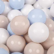 shumee KiddyMoon plastične kroglice 7 cm pastelno bež-pastelno modro-bele, komplet 700 igrač žogic