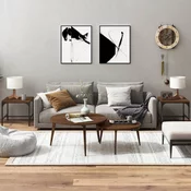 vidaXL Stranska mizica 2 kosa rjav hrast 40x40x35 cm inženirski les