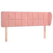 Vidaxl Vzglavje z ušesi roza 147x23x78/88 cm žamet