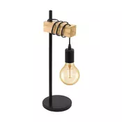 EGLO 32918 | Townshend Eglo stolna svjetiljka 50cm sa prekidacem na kablu 1x E27 crno, smede
