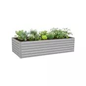 Northix Kovinska dvignjena vrtna greda 57x240x90 cm iz pocinkanega jekla za vrtnarjenje