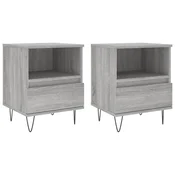 Vidaxl Nočna omarica 2 kosa siva sonoma 40x35x50 cm inženirski les