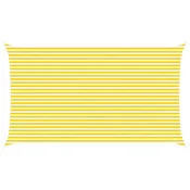 Vidaxl Sončno platno Rumena in Bela 7 x 4 m 100% poliester Oxford
